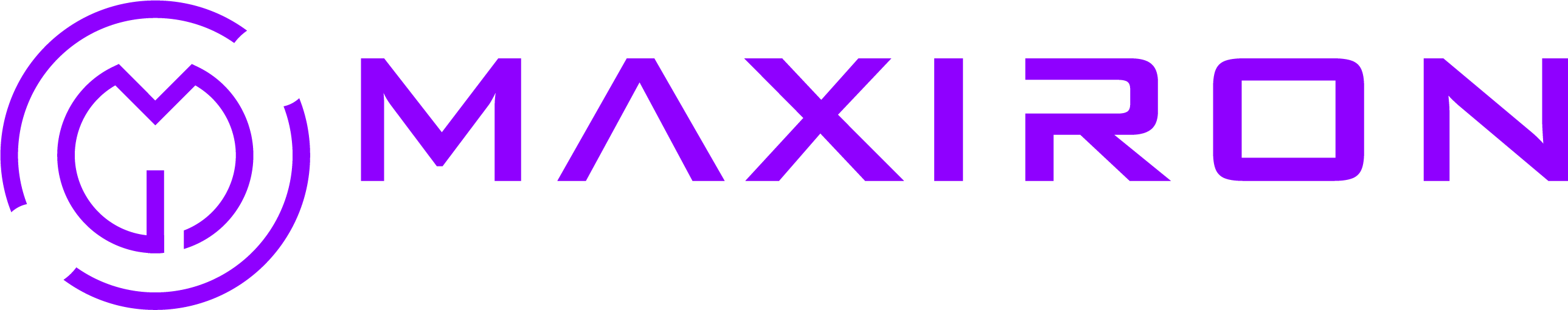 MaxIron logo on a dark background